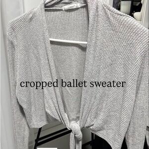 Timing Silver Cropped Ballet Cardigan